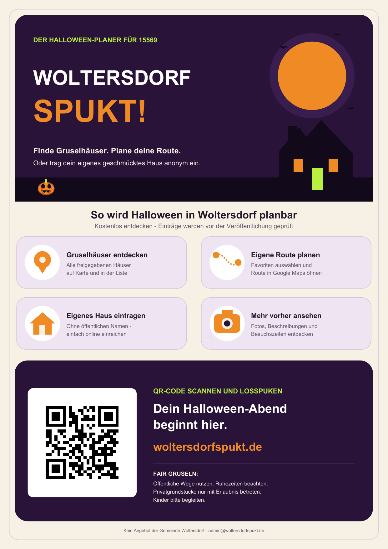 Vorschau des DIN-A4-Flyers Woltersdorf spukt